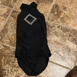Custom costume, adored with Swarovski crystal from back, five leotard